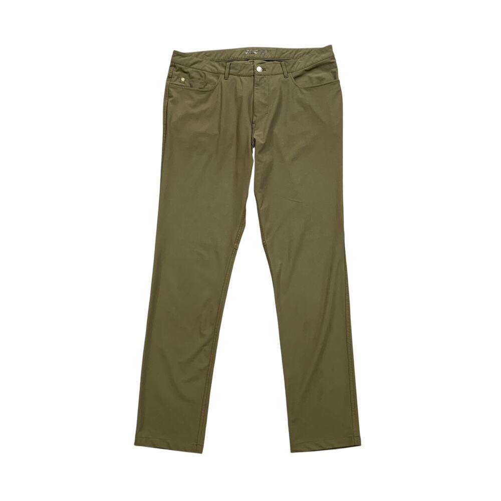 Straight Down Pants Mens 36 Avocado Green Lightweight Travel Golf Chino
